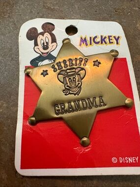 Sheriff Brass Star Badge - Gold sheriff, grandma